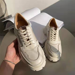 mona同款鞋2022年春季新款复圆头厚底复古老爹鞋女休闲系带运动单