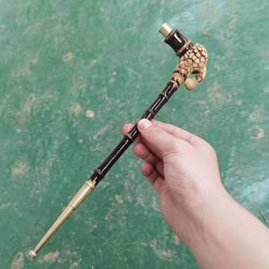 直款黑竹烟斗贵州l手工黑紫竹烟斗老式烟杆黑竹节烟斗烟锅老式烟