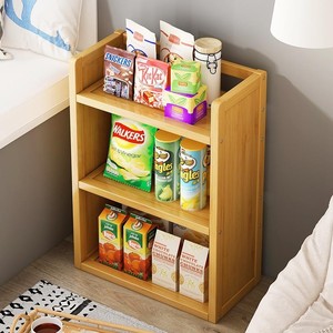 零食置物架收纳客厅网红实木小型水果卧室楠竹桌面家用多层架子