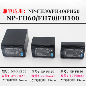 适用于索尼NP-FH50 NP-FH70 NP-FH100电池摄像机充电器FH30 FH40 FH60 FH90 HDR-SR12E XR100E 520E 电板座充