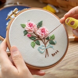 刺绣diy材料包初学者自绣学生手工课制作儿童绣花礼物新手丝带绣