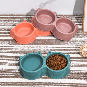 宠物塑料双碗小狗食盆猫咪食碗宠物碗猫粮碗饮水碗罐头湿粮小型犬