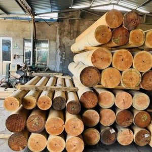 林帮木业加工碳化木樟子松碳化黑圆木原木工厂 木材加工免费取样