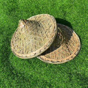 尖头红军斗笠帽儿童成人出游挡雨防晒农民劳动帽舞蹈古装影视道具