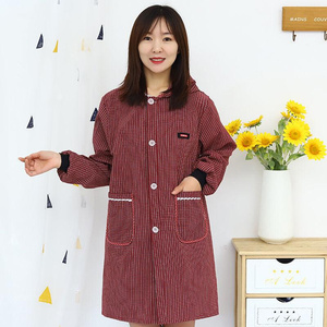 围裙罩衣纯棉时尚纽扣