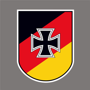 2022防水反光汽d车贴纸军迷军旅车身贴14031德国三色旗铁十字勋a.