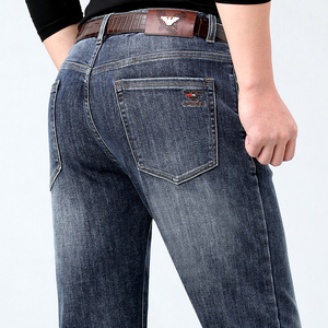 意大利名牌利登阿玛尼牛仔裤男专柜正品中年高档直筒休闲厚款男裤
