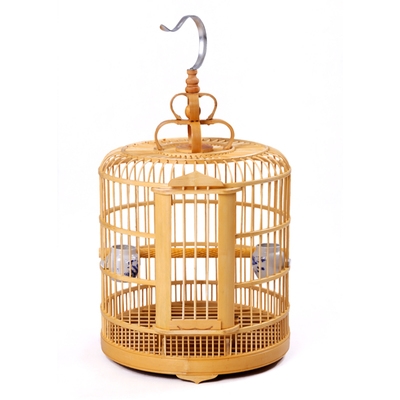 雀笼实木制作画眉笼小鸟笼加粗竹子乌笼竹制加大l号竹料竹鸟笼