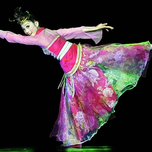 火箭鸟定制正版艺考桃李杯高雯倩古典女子独舞铜雀女舞蹈服装头饰