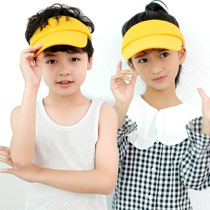 儿童空顶帽鸭舌加长帽檐夏小学生订制黄色男童遮阳防晒女童太阳帽