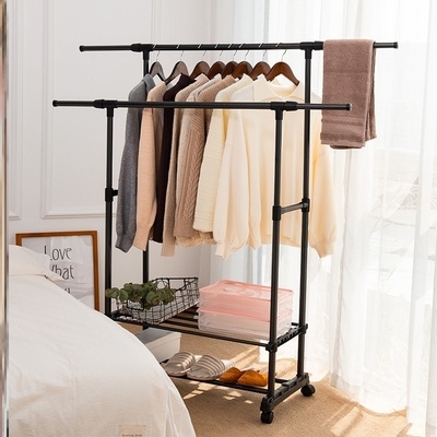 单杆式晾衣架晒衣架阳台凉衣杆家用卧室内落地折叠简易挂大塑料.