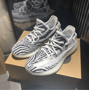 华夫椰子鞋350旗舰店官网正品福建蒲田男女情侣款一对灰色白斑马