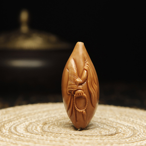 橄榄核单籽 无相佛 男士文玩 佛珠 手串配珠 橄榄核雕单籽17x30