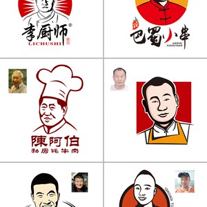 头像商标logo设计门头招牌制作头像素描漫画人物标志个人手绘人像