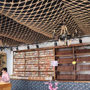 麻绳网格装饰网子装饰墙吊顶网创意顶棚装饰隔断帘子楼梯防护网4