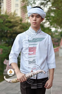 服饰傣族传统复古男套装影楼拍照影视服装道具节日服活k动