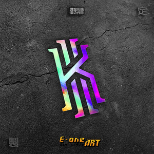 22eone镭射车贴nba篮球凯里欧文球z鞋logo致敬科比防水车身贴纸a.