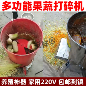 蔬菜瓜果打碎机小型220v家用养殖喂鸡鸭猪菜机红薯南瓜刨丝粉碎机