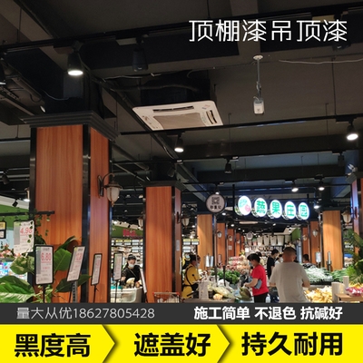 乳胶e漆顶棚工业喷漆黑风漆涂料屋顶水泥色天花板漆黑漆墙面吊顶.
