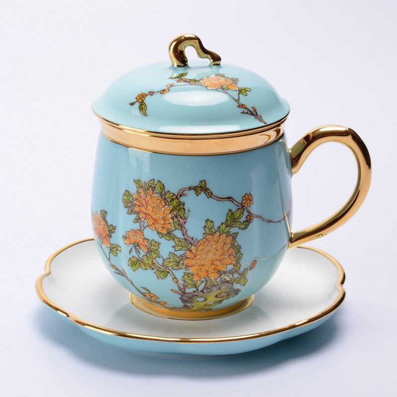 g20夫人瓷国瓷永丰源4件套茶陶瓷带茶漏办公茶杯的配件盖子正品.