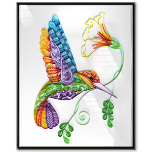 40*50cm蜂鸟衍纸画底稿材料包套装包邮学生手工作业创意diy礼物