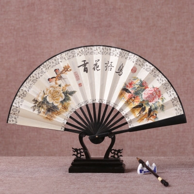 日本购百折不挠扇子折扇中国风山水古风工j艺龙王的工作空银子cos