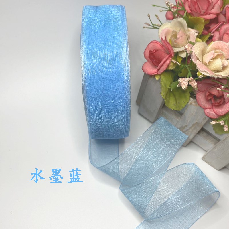 雪2022饰45纱带米钩带缎帽带带2cm2o2022明带透纱幻米彩梦装丝厘c