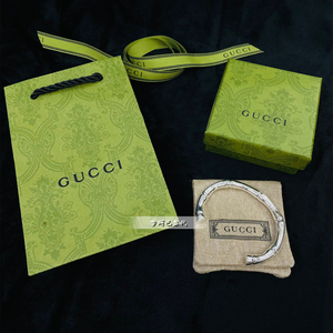 gucci/古驰经典款步步高升竹节式窄版开口手镯男女款情侣手环