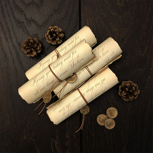 2022b2022marryso 高端婚礼卷轴誓言卡欧式结婚宣言卡 复古贺a卡