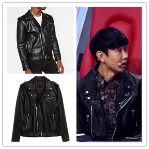 林俊杰梦想的声音同款衣服春装新款皮衣机车款夹克斜拉链外套潮