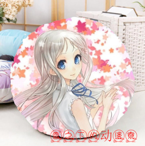 日本购未闻花名本间芽衣子面码圆形抱枕u动漫周边cosplay送宅男
