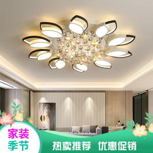 五光十色客厅灯led吸顶灯水晶灯卧室灯简约现代创意大气极美灯具