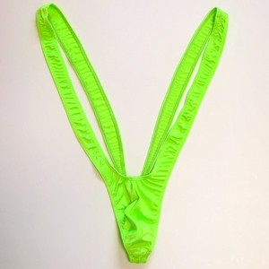 男士泳衣v型背带式情趣比基尼性感连体衣gay丁字裤黑色绿色均码