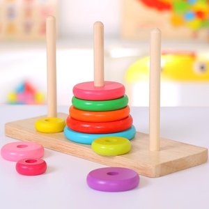 新品木制汉诺塔十层益智八i小学生10-12岁智力男童成人益智玩具河