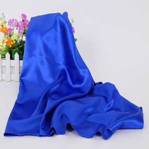 宝蓝子绸布深h蓝色丁开业面幕缎揭丝绸内衬里色绸布碎布头布料