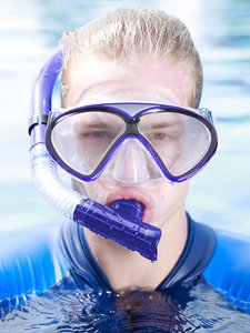 李宁浮潜面罩水下呼吸器游泳装备眼镜呼吸管成人儿童游泳潜水三.