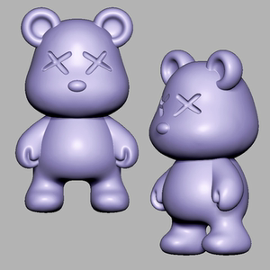 暴力熊小熊圆雕图图纸雕刻机stl文件三维立体图熊3d打印模型373