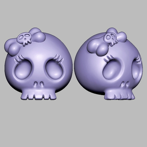 可爱骷髅头阿呆圆雕图图纸三维立体图电脑雕刻机stl文件3d模型044