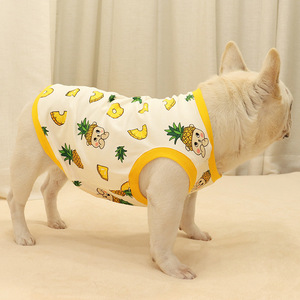 法斗衣服薄款春夏新品狗狗背心棉可爱菠萝斗牛犬八哥犬衣服夏季