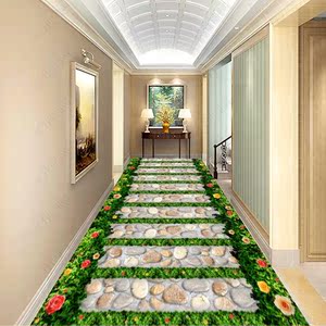 3d立体地板革地贴过道阳台地面地砖装饰走廊地板画个性防水耐磨