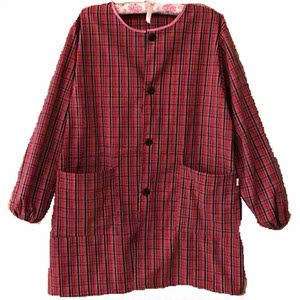 罩衣大人前开扣女围裙工厂上班前扣带袖子全身厨房外套反穿