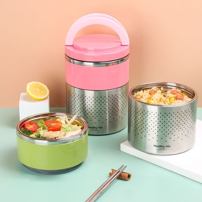 双层不锈钢真空保温保冷饭盒