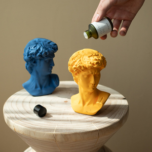 北欧大卫雕塑摆件人物彩色石膏雕像艺术头像装饰品家居摆设