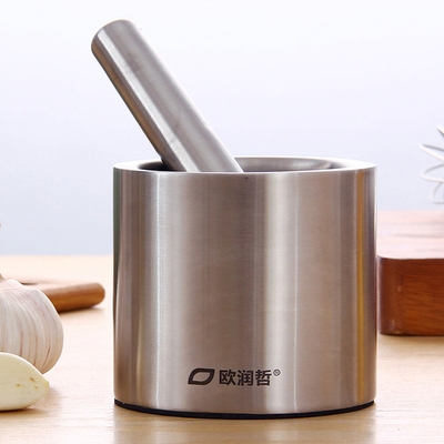 欧润哲30f4不锈钢捣蒜器捣碎器捣压蒜泥器家用手动蒜臼子109446.