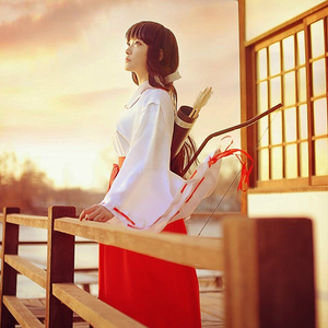 犬夜叉巫女cos服宫水三叶cos巫女服改良振袖和服桔梗巫女服大全套