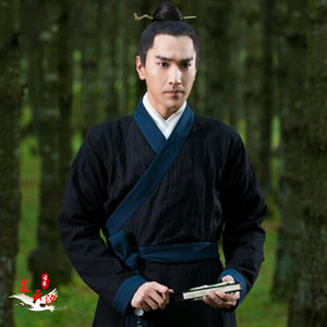 汉服影视古装男士棉麻武侠侠客服刺客黑衣人英雄豪杰杀手演出服装