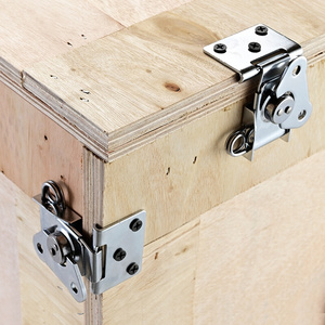 i22定制免熏蒸可拆卸折叠蝴蝶扣木箱子 出口夹板卡扣木箱木质包a.