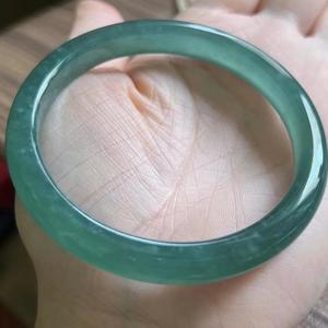 危地马拉手镯59危料翡翠冰种蓝水玉镯子女款天然正品蓝色缅甸玉石