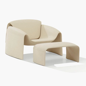 Poliform家具现代实木布艺软包沙发椅螃蟹椅整装客厅洽谈椅会客椅