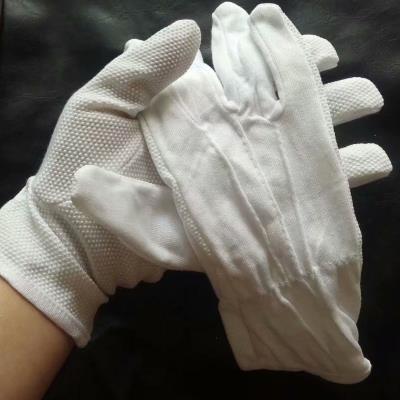 全棉点胶白手套夏季薄款司机开车纯棉吸汗防滑礼仪防静电工作透气